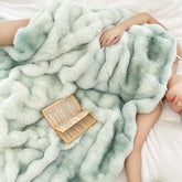Toscana Gradient Color Faux Rabbit Throw Blanket | Yedwo Home
